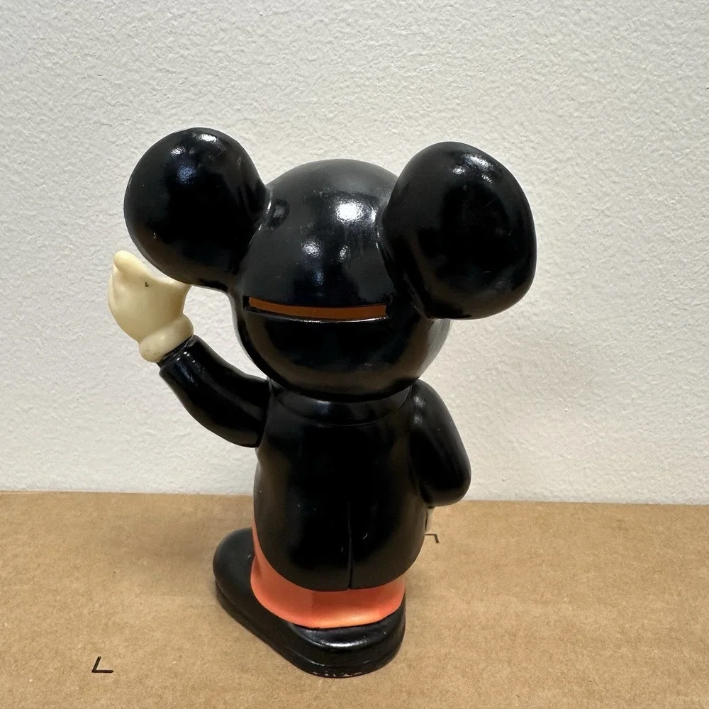 Vintage Mickey Mouse Bank Walt Disney Productions Vinyl Coin Bank 10